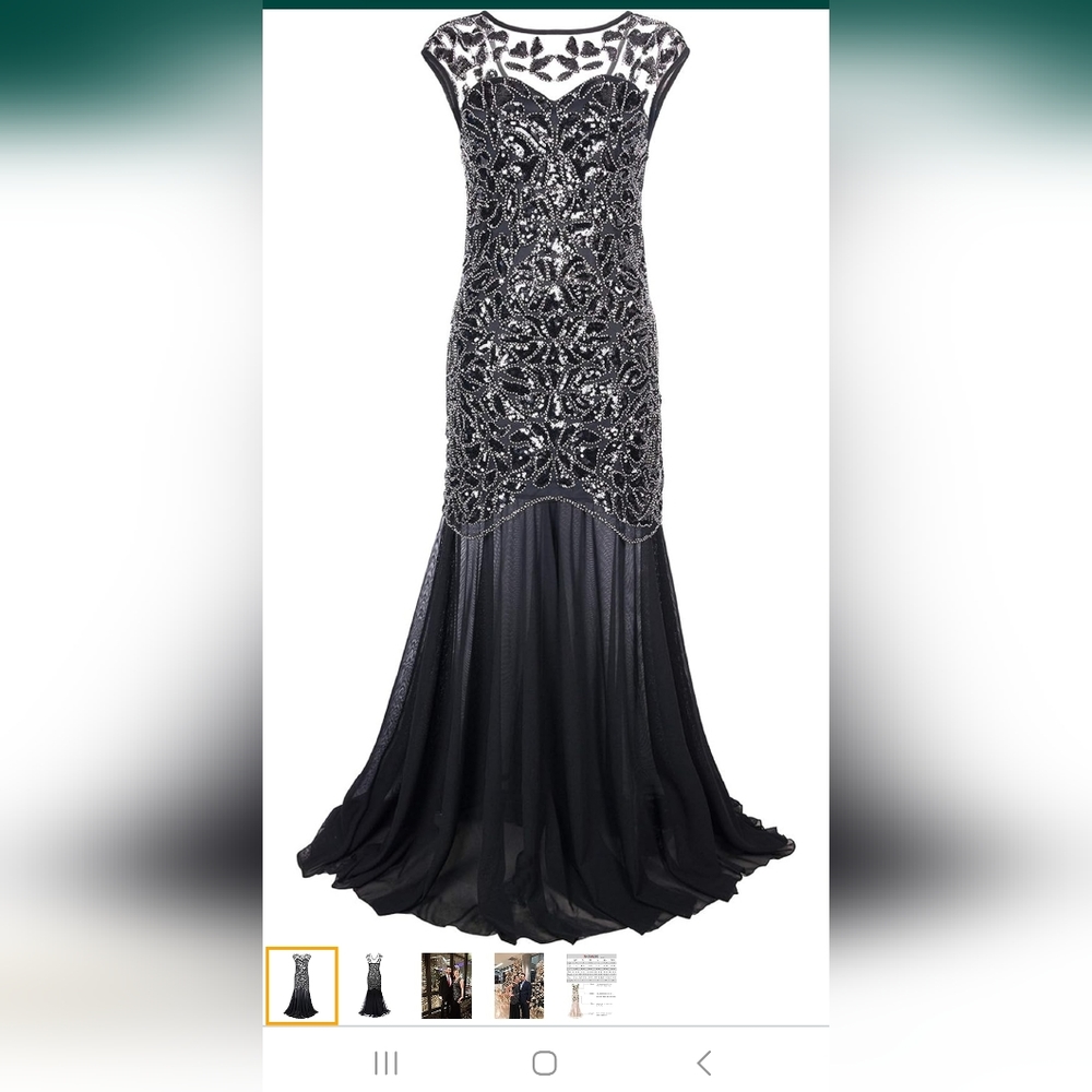 Black Sequin formal Gatsby Dress